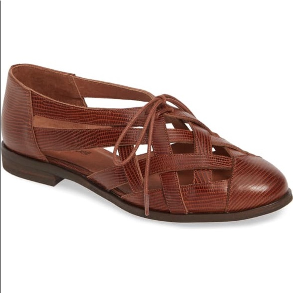 Jeffrey Campbell Sz 10 Brown Canela Flats Lace